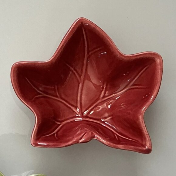 NEW MAPLE LEAF BOWLS CERAMIC MULTICOLOR FALL  3PCS - Picture 7 of 12